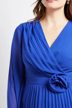 Wallis Robe Midi à Corsage Plissé et Manches Cape<Femme Toutes Les Robes|Robes Mi-Longues