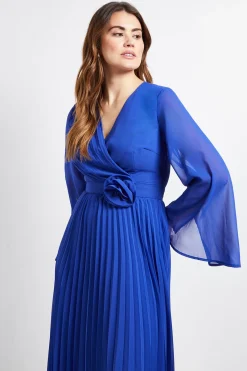 Wallis Robe Midi à Corsage Plissé et Manches Cape<Femme Toutes Les Robes|Robes Mi-Longues