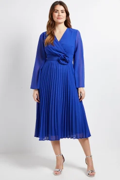Wallis Robe Midi à Corsage Plissé et Manches Cape<Femme Toutes Les Robes|Robes Mi-Longues