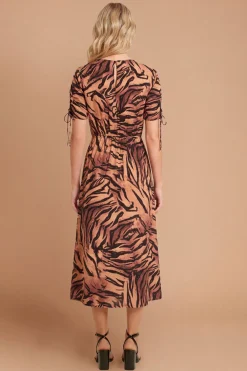Robe Midi À Couture Empire Et Manches Froncées