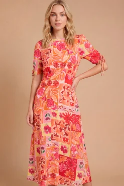 Robe Midi À Couture Empire Et Manches Froncées