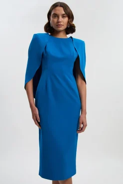 KarenMillen Robe Midi Crayon Ajustée à Dos Drapé<Femme Tailleurs|Robes Mi-Longues