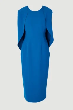 KarenMillen Robe Midi Crayon Ajustée à Dos Drapé<Femme Tailleurs|Robes Mi-Longues