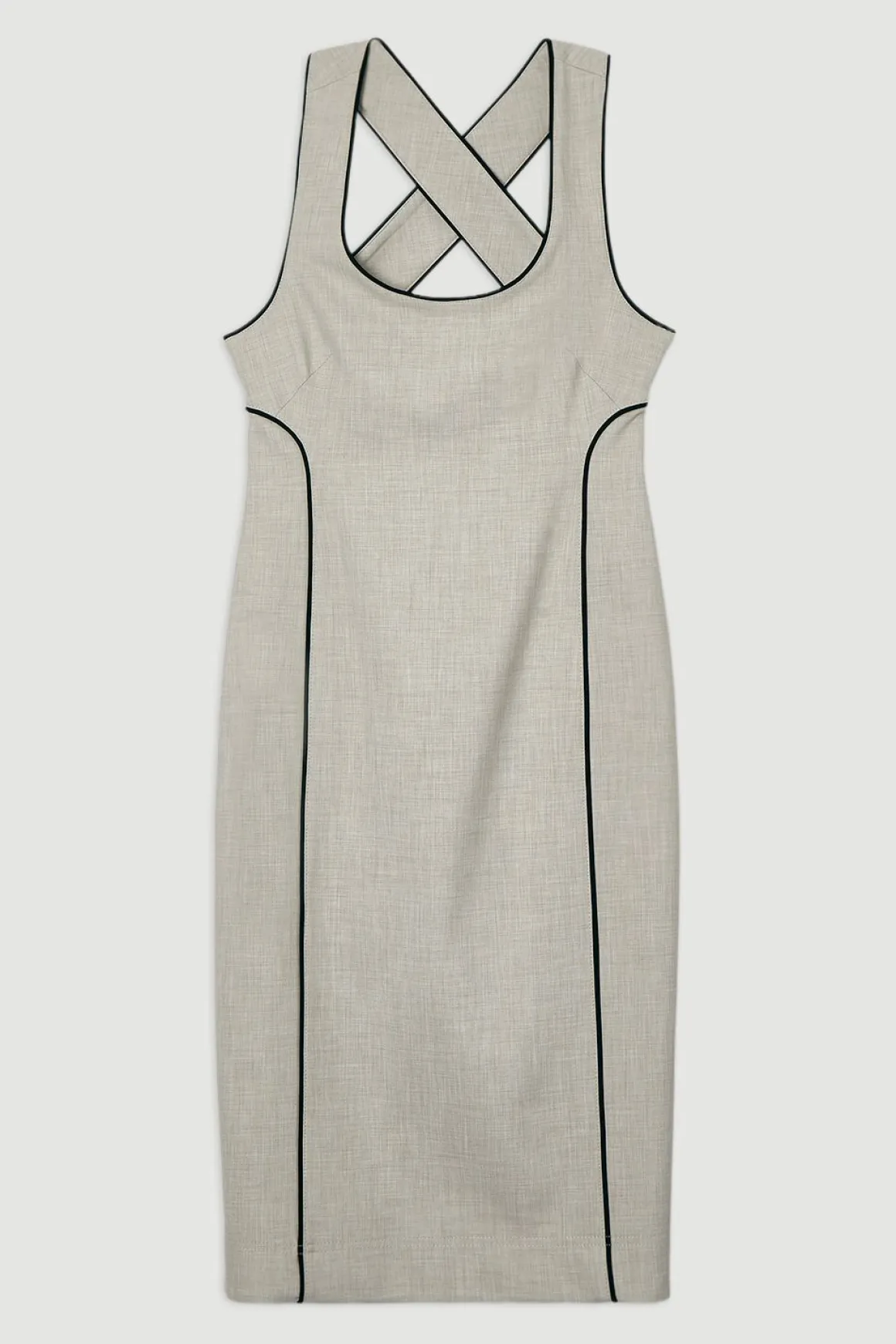 Robe midi crayon ajustée Marl à extrémités contrastées