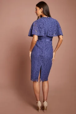 Coast Robe Midi Crayon Ceinturée Avec Haut Cape En Dentelle<Femme Robes Mi-Longues|Satin Et Dentelle