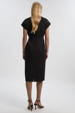 Robe Midi Crayon Structurée en Crêpe Forever