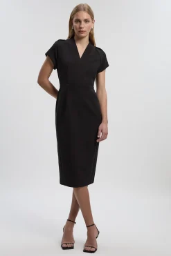 Robe Midi Crayon Structurée en Crêpe Forever