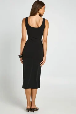 Robe Midi Côtelée Ultra Douce Col Rond Premium