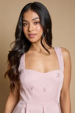 Robe Midi Décolleté Cœur Ornée Petite