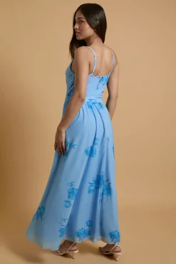 Robe Midi De Bal À Bretelles En Mesh Imprimé Petite