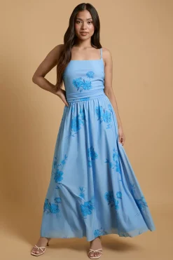 Robe Midi De Bal À Bretelles En Mesh Imprimé Petite