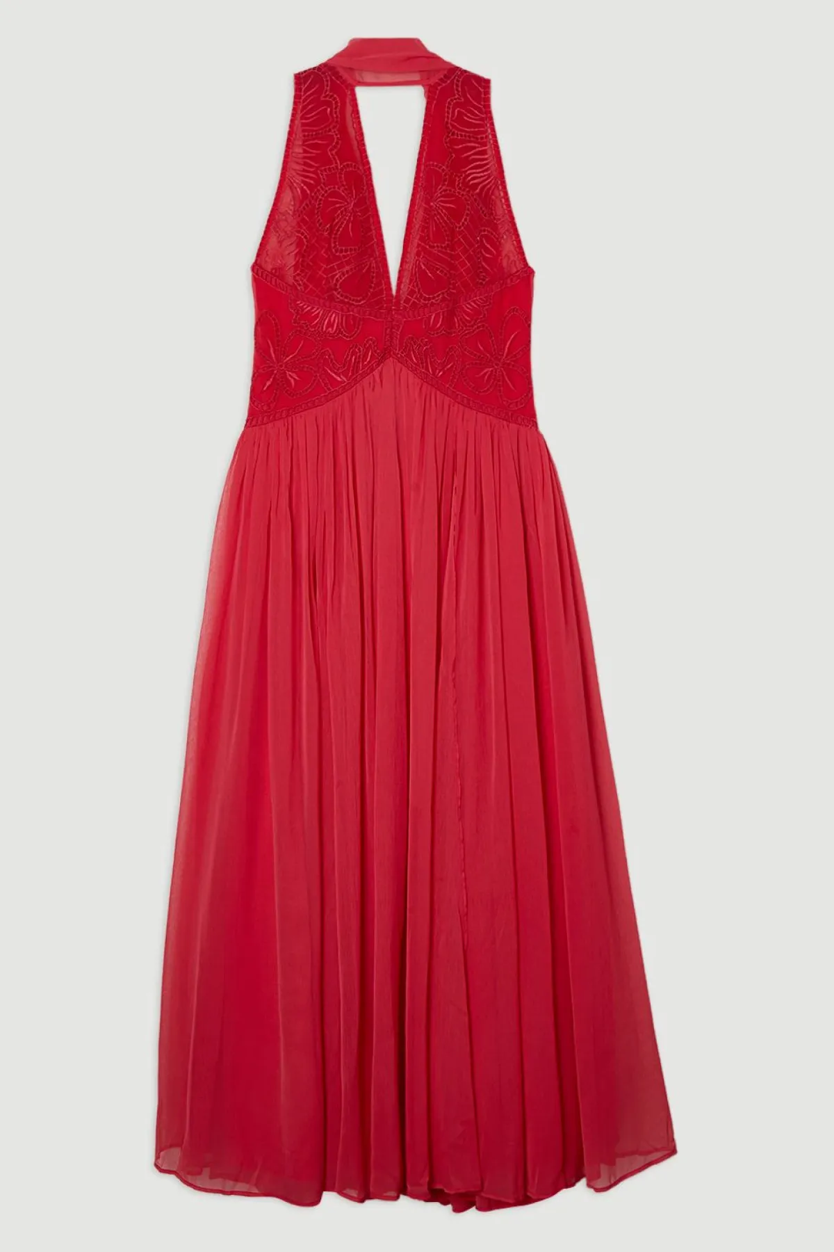 KarenMillen Robe Midi de Bal en Tissu Froissé à Col V Profond avec Appliqués Brodés<Femme Toutes Les Robes|Robes Mi-Longues