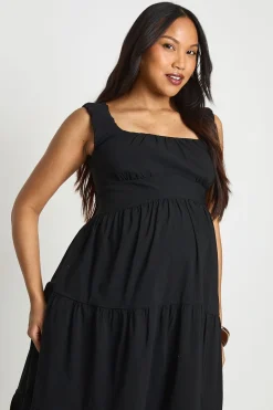 Robe Midi De Maternité En Bengaline À Encolure Carrée