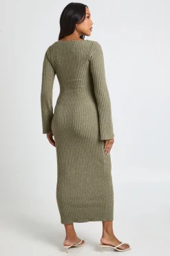 Robe Midi De Maternité À Encolure Bardot