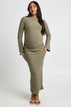 Robe Midi De Maternité À Encolure Bardot
