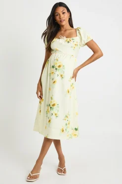 robe midi de maternité à motif fleuri style laitière