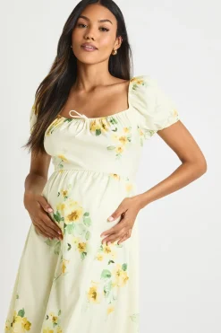 robe midi de maternité à motif fleuri style laitière