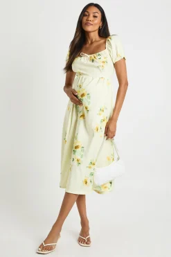 robe midi de maternité à motif fleuri style laitière