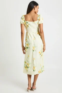 robe midi de maternité à motif fleuri style laitière