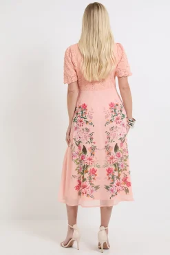 Robe Midi À Dentelle Florale Avec Boutons Petite