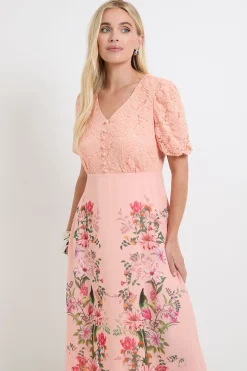 Robe Midi À Dentelle Florale Avec Boutons Petite