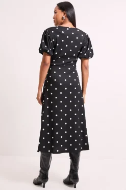 Wallis Robe Midi De Thé À Col En V En Jersey À Pois s (S)<Femme Toutes Les Robes|Robes D’Automne