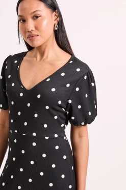 Wallis Robe Midi De Thé À Col En V En Jersey À Pois s (S)<Femme Toutes Les Robes|Robes D’Automne