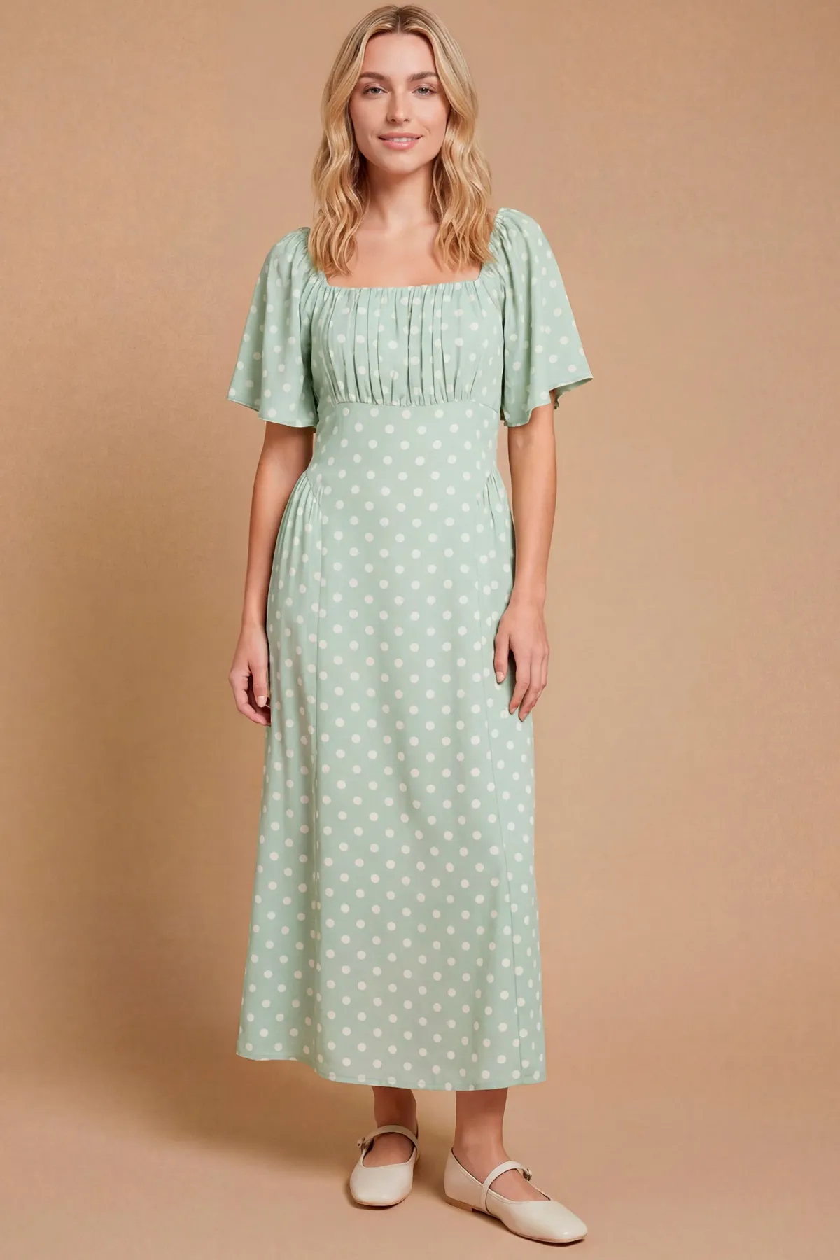 Dorothy Perkins Robe Midi De Thé À Jupe Ample Et Manches Papillon Imprimée<Femme Toutes Les Robes|Robes Mi-Longues