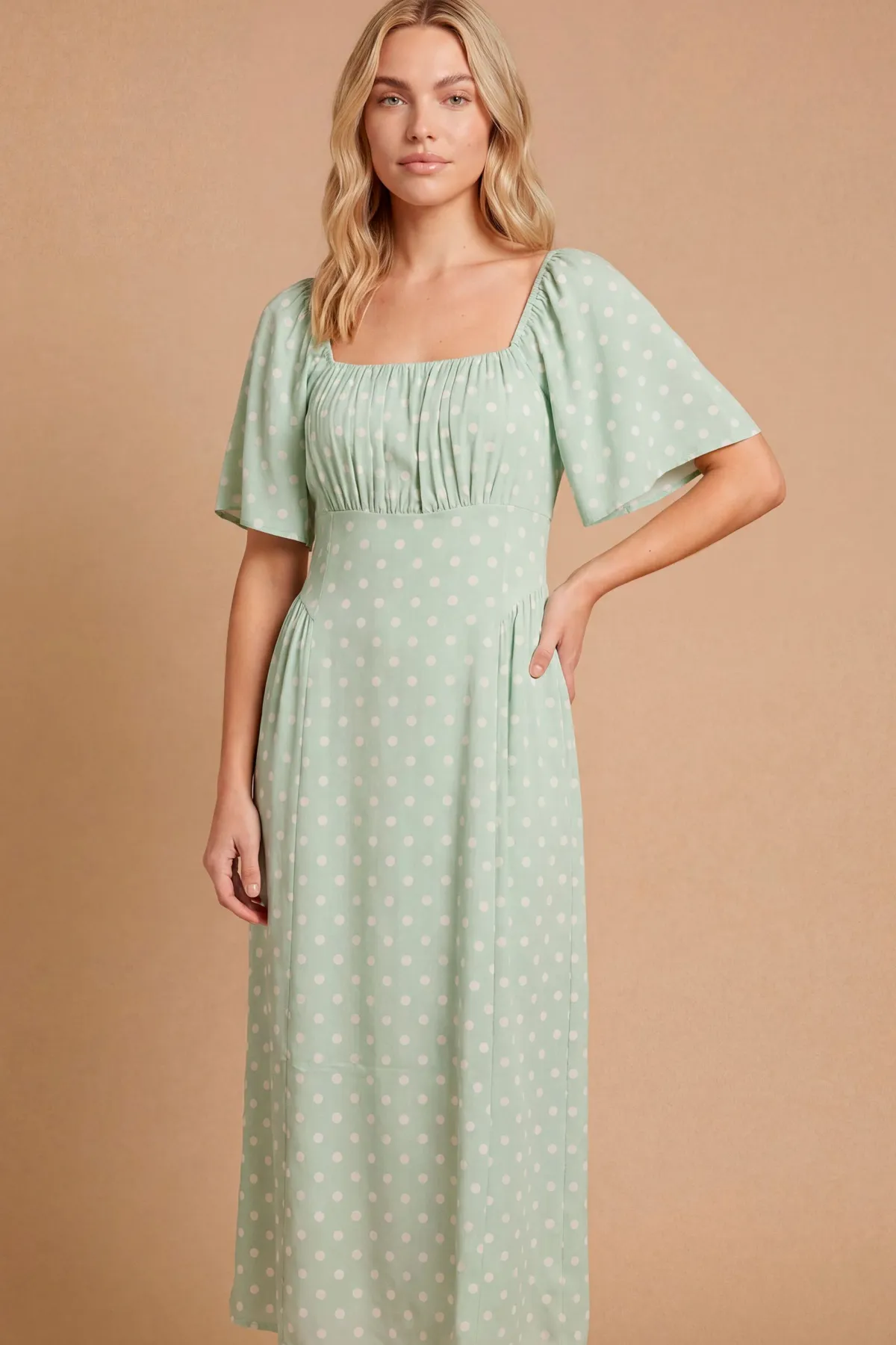 Dorothy Perkins Robe Midi De Thé À Jupe Ample Et Manches Papillon Imprimée<Femme Toutes Les Robes|Robes Mi-Longues