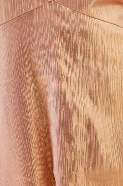 Robe Midi d'Occasion à Col Noué Métallisé