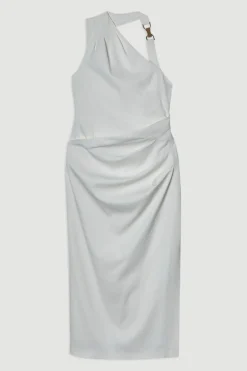 Robe midi dos asymétrique tailleur soignée