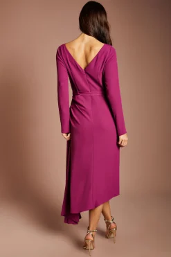 Coast Robe Midi À Dos En V Avec Ceinture Et Jupe Drapée<Femme Robes Mi-Longues|Robes