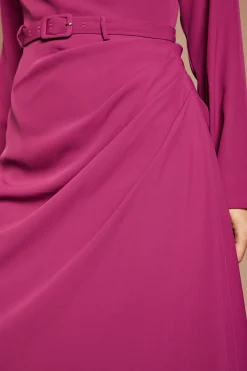 Coast Robe Midi À Dos En V Avec Ceinture Et Jupe Drapée<Femme Robes Mi-Longues|Robes