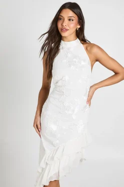 boohoo Robe Midi À Dos Nu Avec Détails De Volants<Femme Toutes Les Robes|Robes