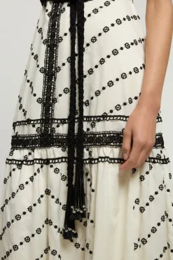 Robe Midi Dos Nu À Détails Contrastés