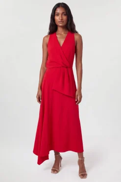Robe Midi Drapée Ajustée Douce