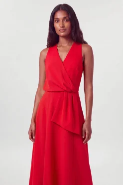 Robe Midi Drapée Ajustée Douce