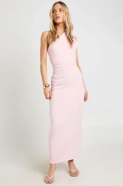 Robe Midi Drapée Asymétrique En Crêpe Jersey Petite