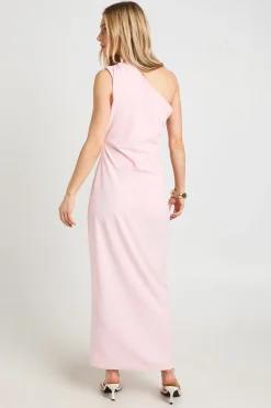 Robe Midi Drapée Asymétrique En Crêpe Jersey Petite