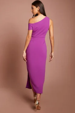 Coast Robe Midi Drapée Aux Épaules Et À La Taille<Femme Toutes Les Robes|Robes Mi-Longues