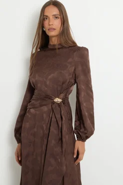 Wallis Robe Midi Drapée En Satin<Femme Robes Mi-Longues|Satin Et Dentelle