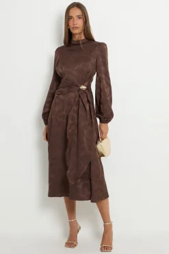 Wallis Robe Midi Drapée En Satin<Femme Robes Mi-Longues|Satin Et Dentelle