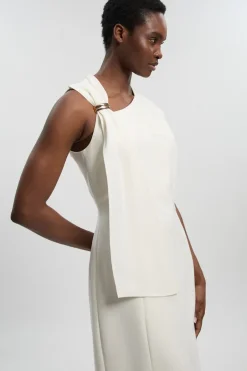 KarenMillen Robe Midi Droite Ajustée Avec Détails De Finition Raffinés<Femme Tailleurs|Robes Mi-Longues