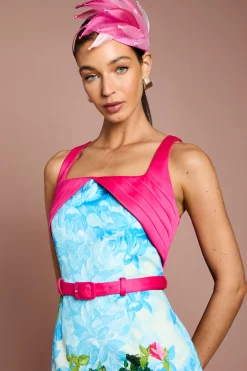 Robe Midi Droite Imprimée Lisa Beige