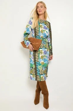 Wallis Robe Midi Droite À Patchwork Petite Taille<Femme Robes Mi-Longues|Robes À Manches Longues