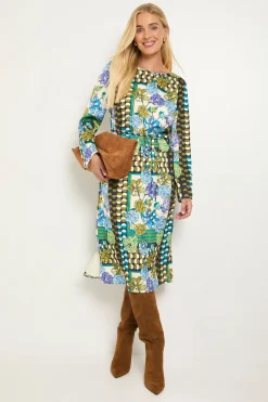 Wallis Robe Midi Droite À Patchwork Petite Taille<Femme Robes Mi-Longues|Robes À Manches Longues
