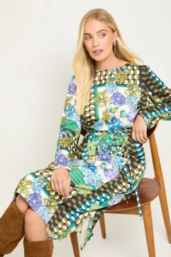 Wallis Robe Midi Droite À Patchwork Petite Taille<Femme Robes Mi-Longues|Robes À Manches Longues