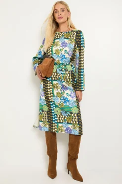 Wallis Robe Midi Droite À Patchwork Petite Taille<Femme Robes Mi-Longues|Robes À Manches Longues