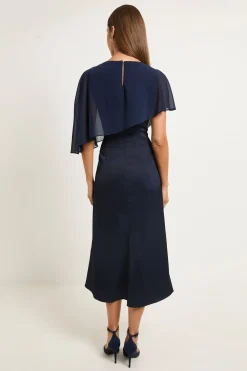 Robe Midi À Détail Cape Floral