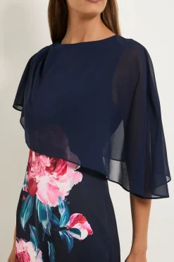 Robe Midi À Détail Cape Floral